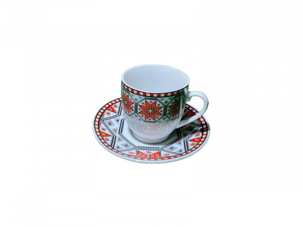 Set 6 cesti pentru ceai si cafea, motiv traditional