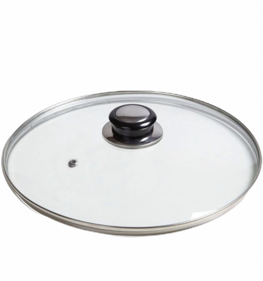 Capac rotund, sticla transparenta, 26 cm