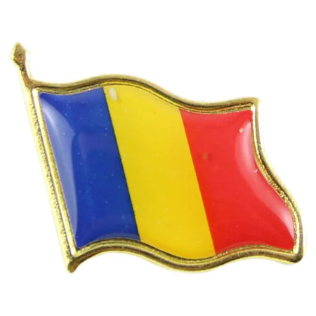 Insigna steag tricolor Romania, 20x20 mm