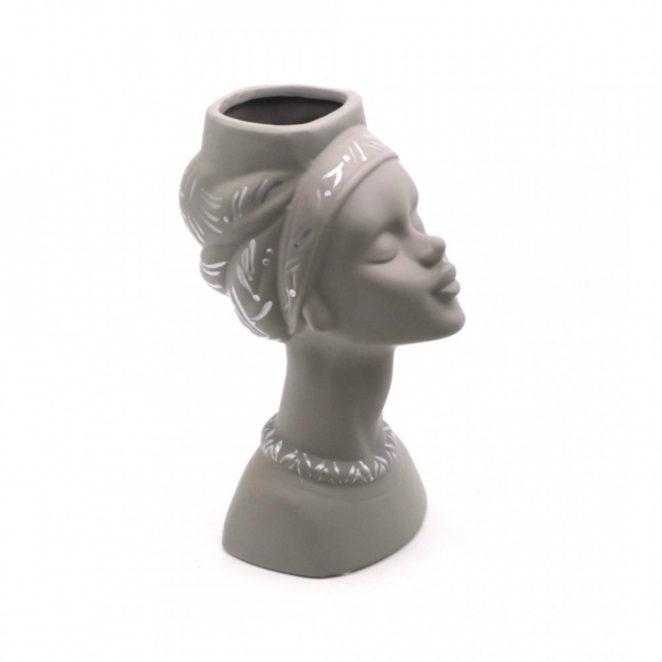 Poza Vaza-masca ghiveci ceramic, Africana
