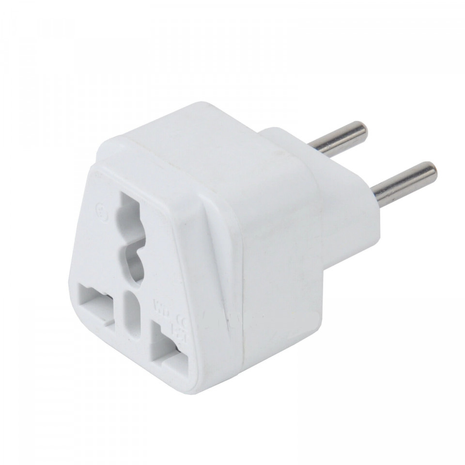 Adaptor Universal , Pentru Prize Cu Tensiuni 110V-250V, Compatibil UK, US, AU, EU, Alb