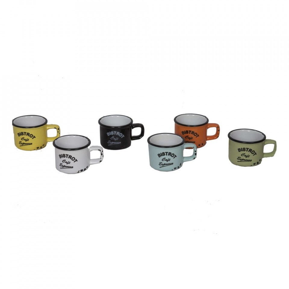 Cana ceramica, alb/ivory, bistro cafe espresso, 120 ml