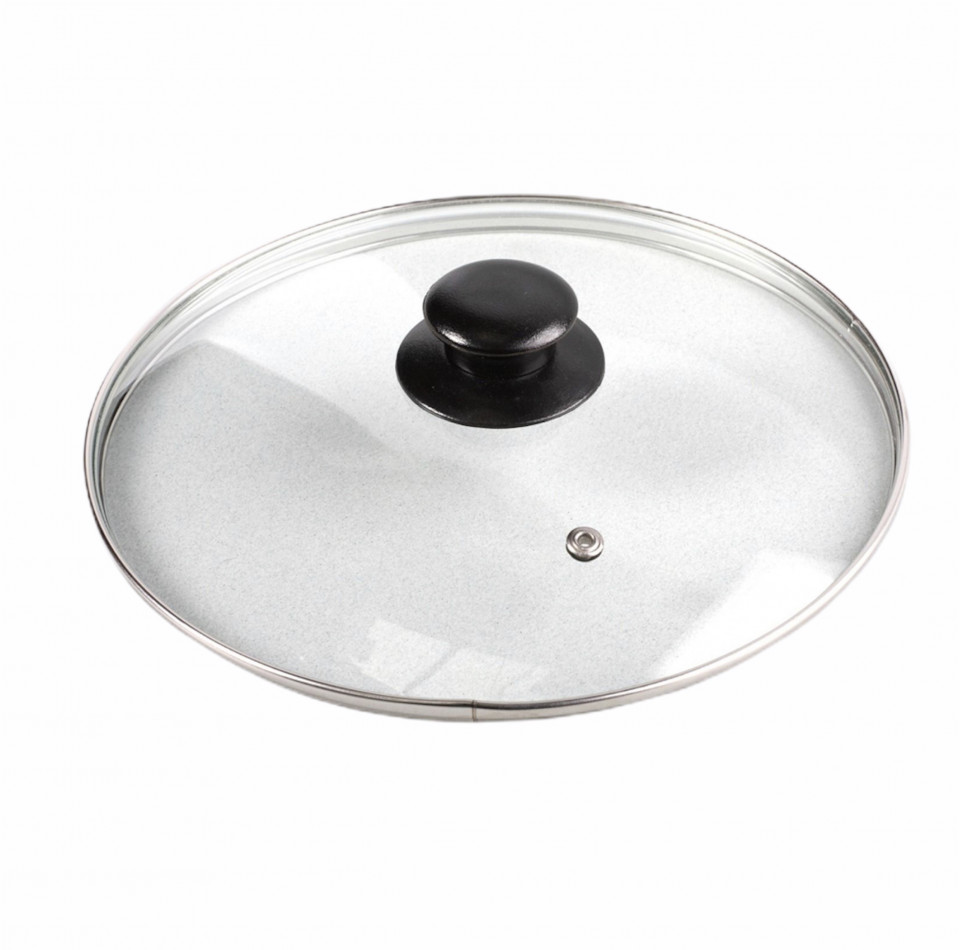 Capac rotund, sticla transparenta, 28 cm
