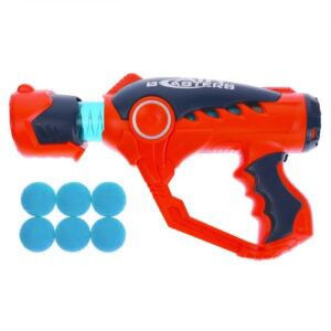 Pistol copii cu aer comprimat si 6 mingii moi