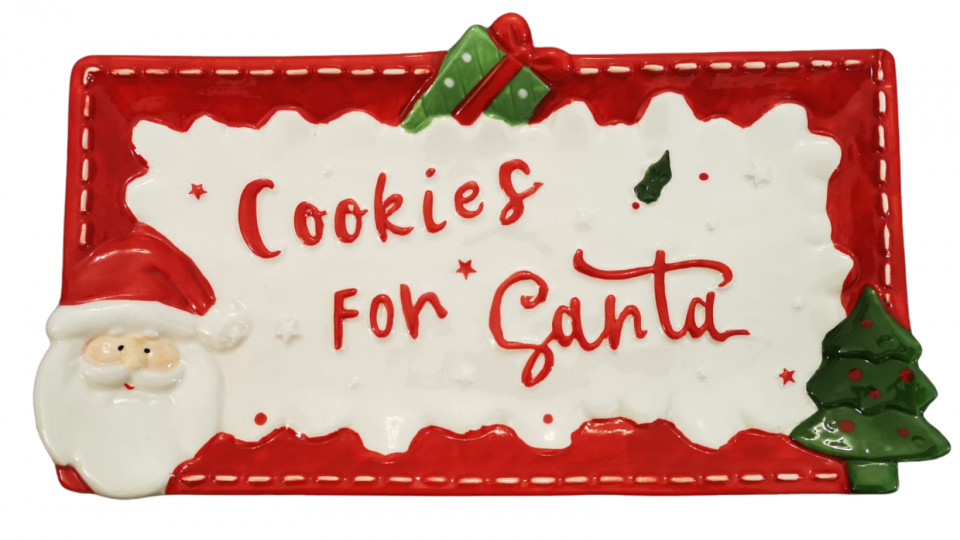 Platou ceramica Cookies for Santa