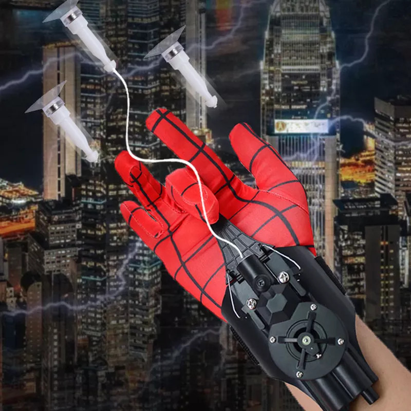 Spider-man lansator de panza cu ventuza si magnet, incarcare usb , video in descriere