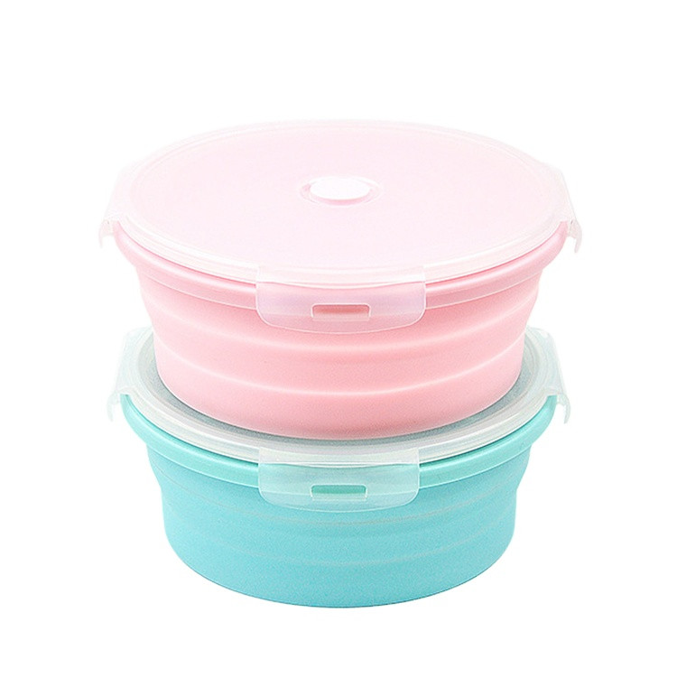 Caserola rotunda pliabila roz 500 ml