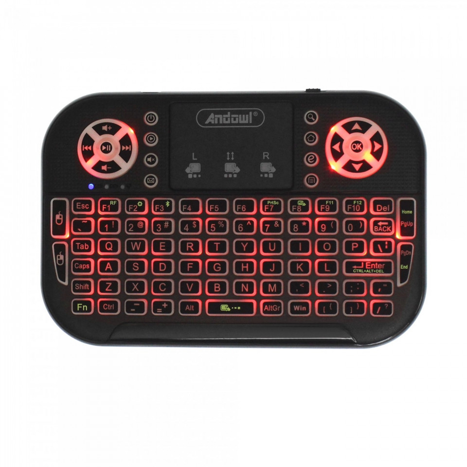 Mini tastatura wireless cu touchpad k700c, neagra