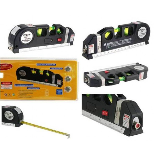 Nivela profesionala cu laser + ruleta de 2.5 metri