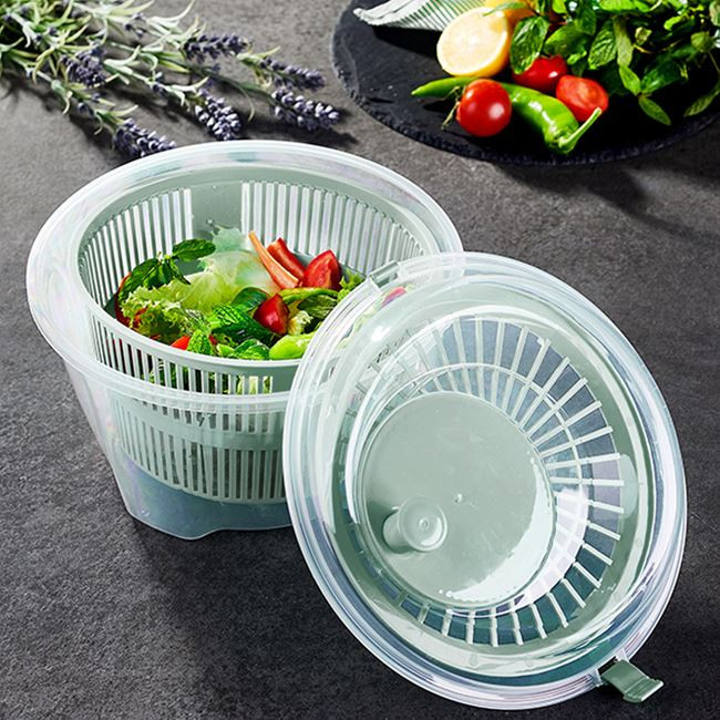 Poza Uscator salata, verdeturi , Legume Manual Plastic Verde 4,4 lt