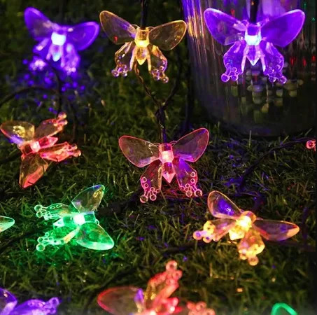 Instalatie incarcare solara, 5m, 50 led fluturi fairy