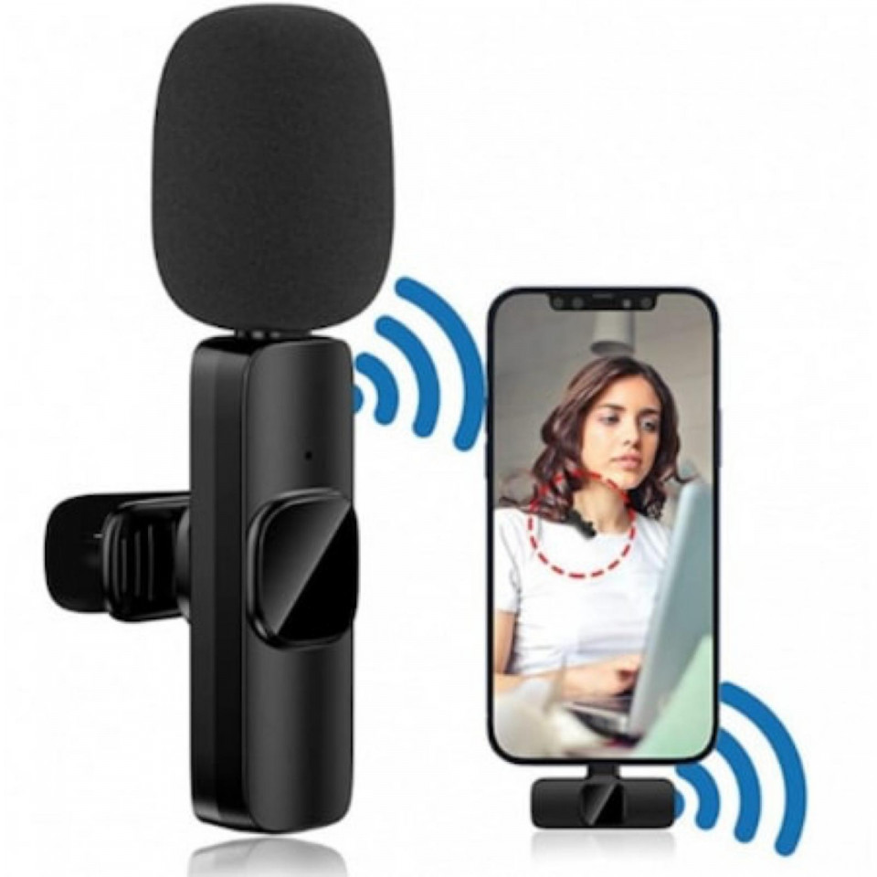 Microfon / Lavaliera Wireless cu Clip si Receptor