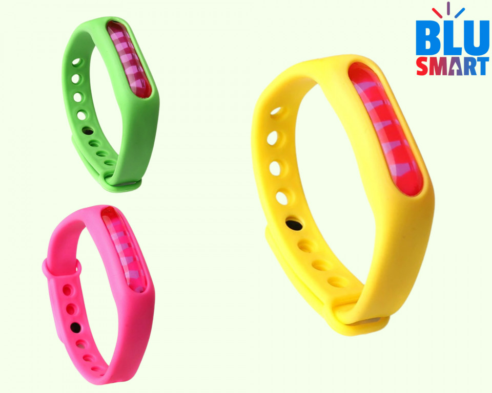 Set 3 bratari anti-tantari din silicon, multicolor