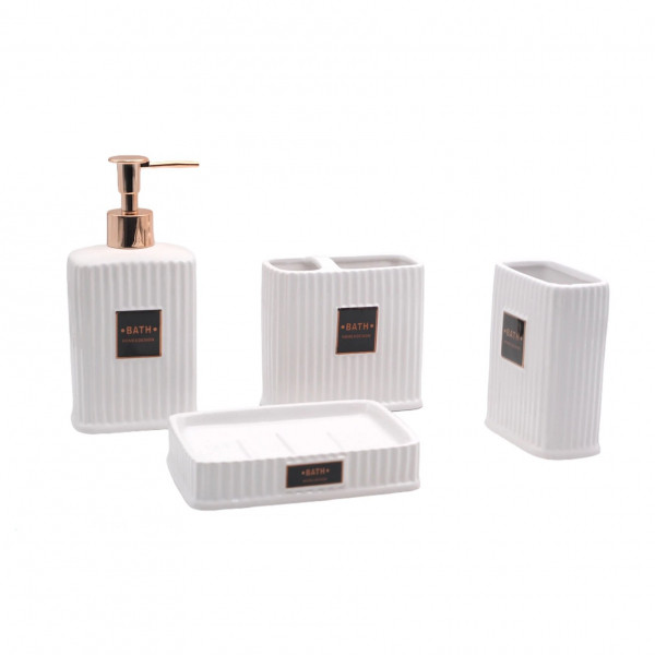 Set 4 accesorii pentru baie din ceramica