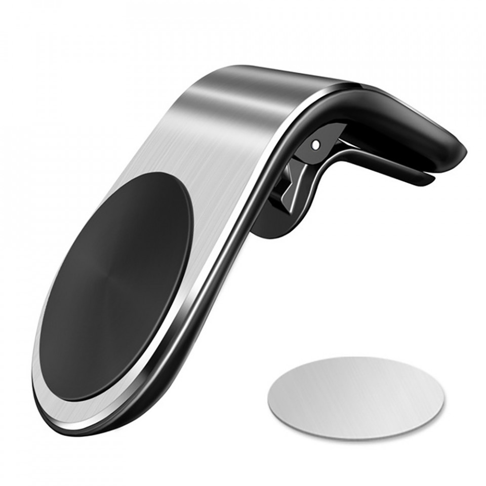 Suport auto pentru smartphone cu sistem de fixare în grila de aerisire