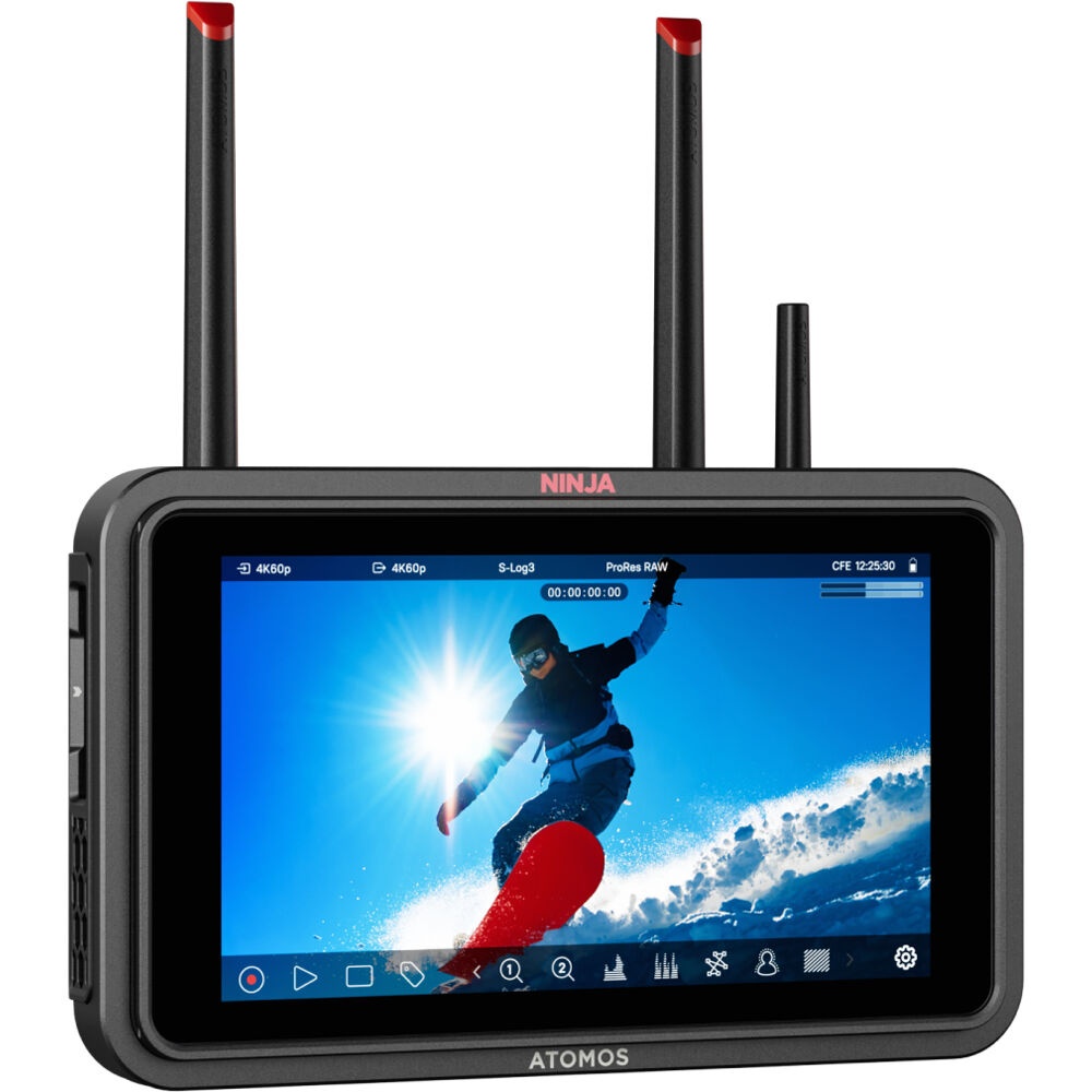 Atomos Ninja TX, Monitor/Recorder 5.2", 8K30 ProRes RAW, 12G-SDI/HDMI, Wi-Fi, NDI, C2C