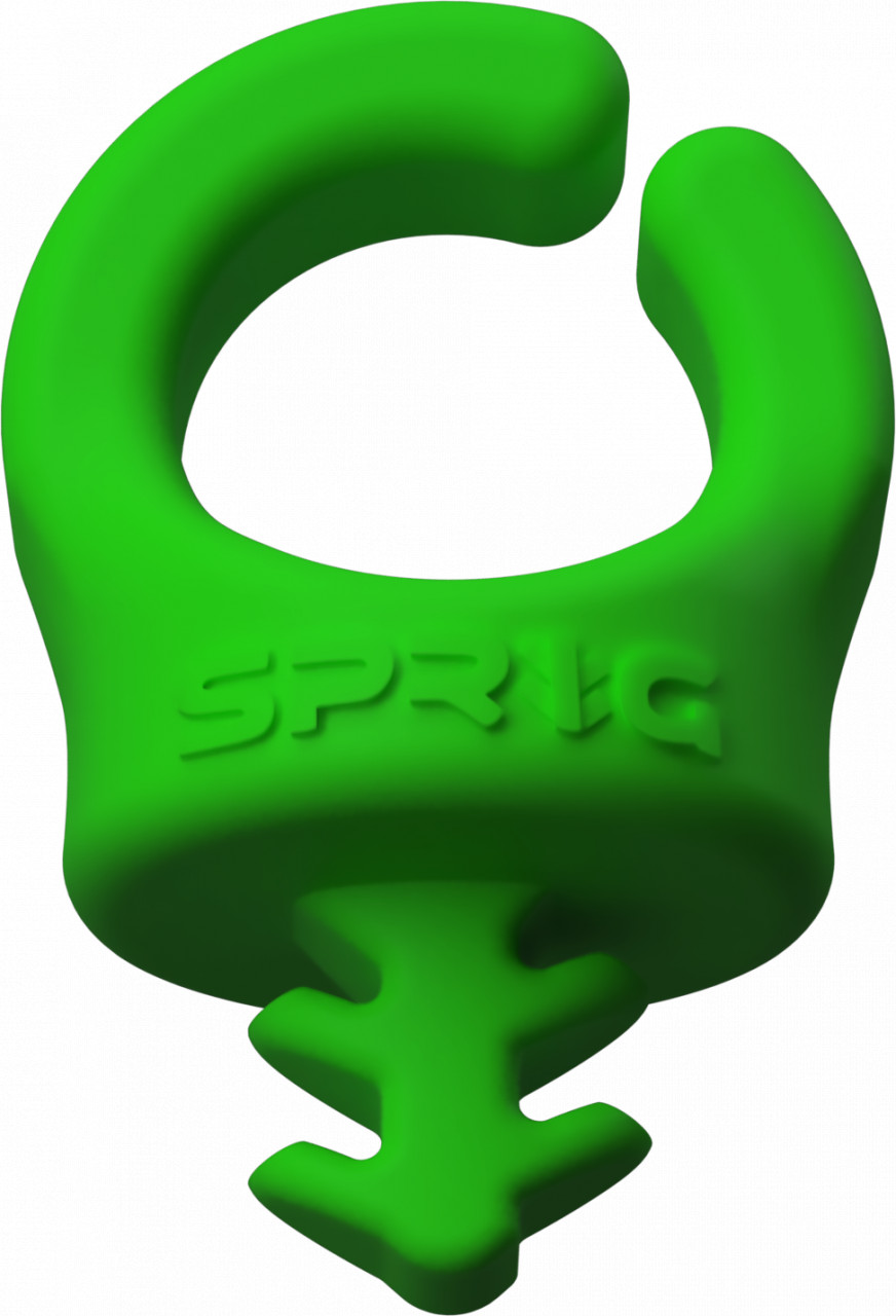 Dispozitiv Sprig de gestionare a cablurilor pentru găuri filetate 1/4"-20, Pachet 6 buc, Verde, S