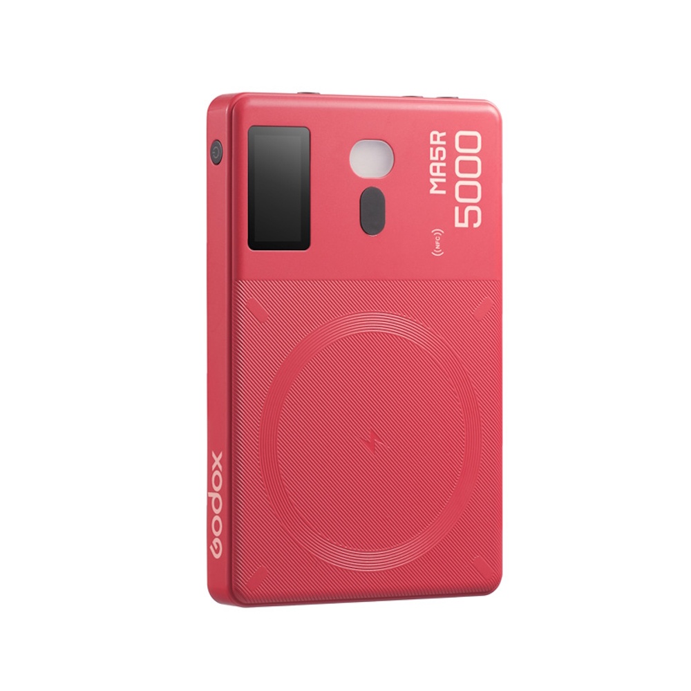 Godox MA5R Red, Lampa LED RGB, 1800-10000K, cu power bank wireless, Rosu