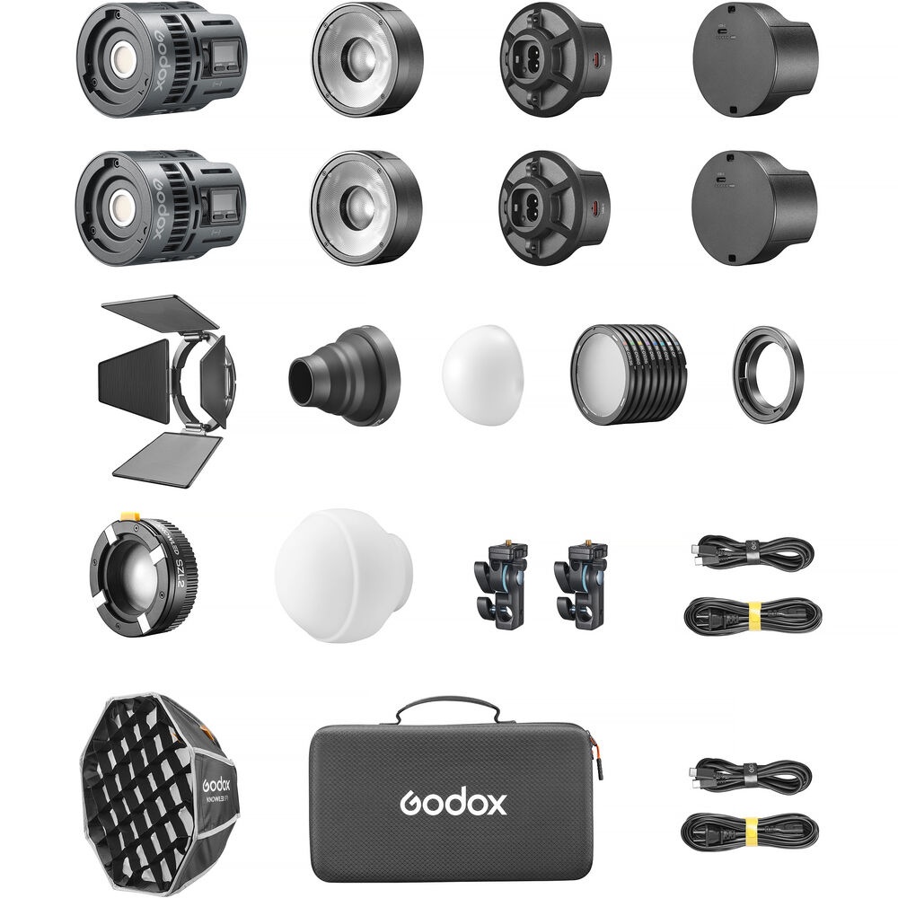 Godox RS60Bi 2K, Kit 2 Lampi LED Bi-Color, 60W, 2800-6500K