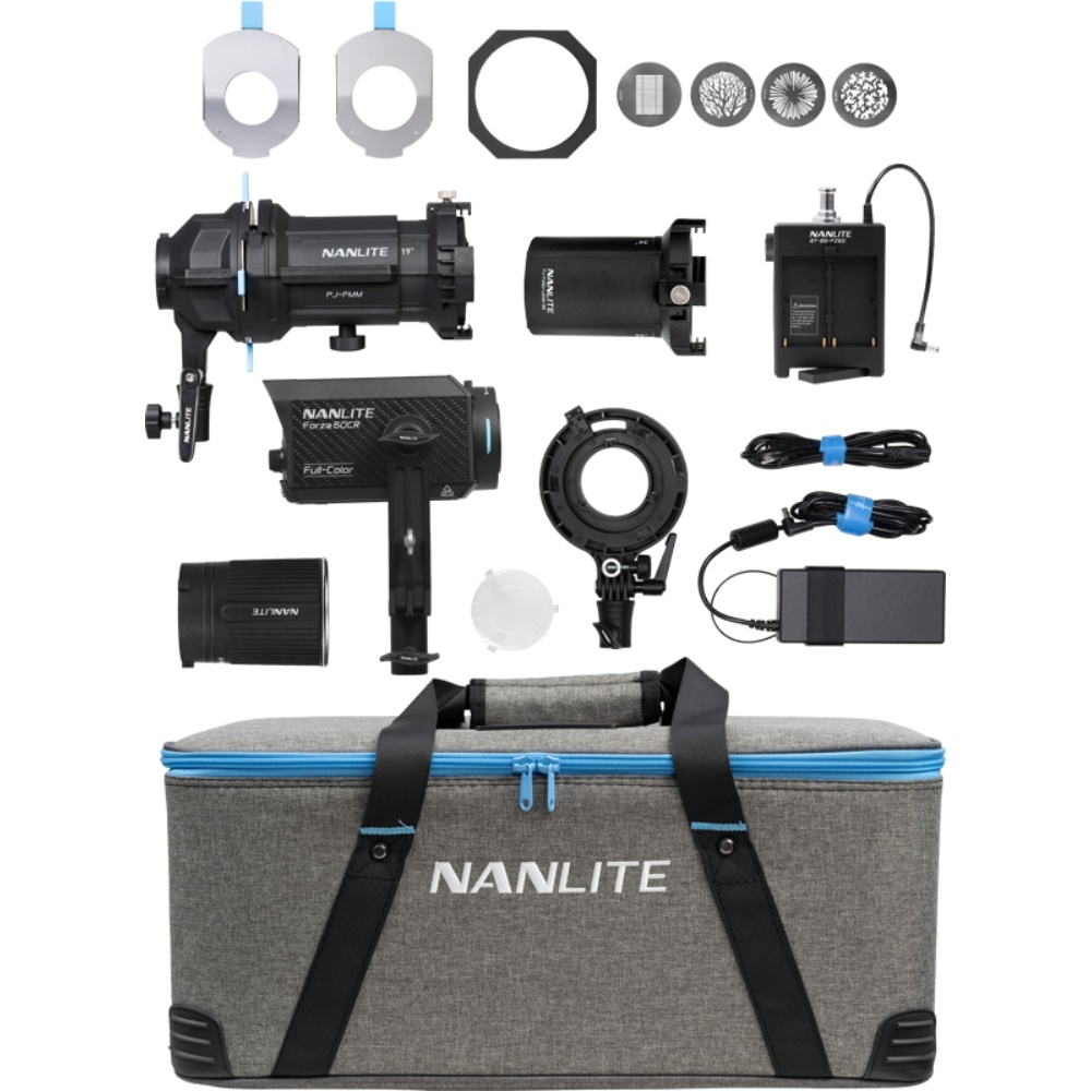 Kit Nanlite Forza 60CR Lampa LED RGBLAC, cu accesoriu de proiectie PJ-FMM ,19° si 36°