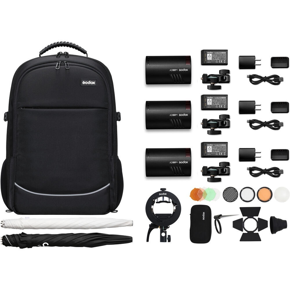 Kit Triple Godox AD100Pro