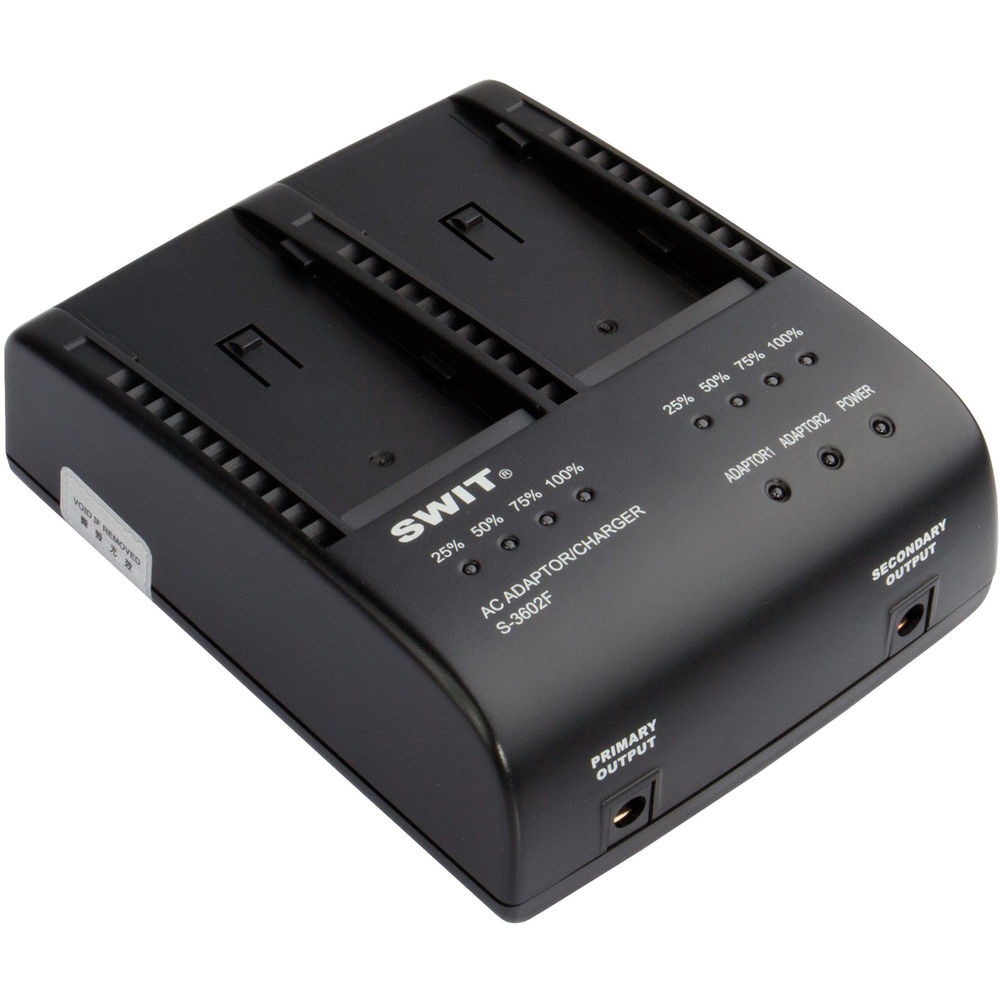 SWIT S-3602F, Incarcator/Adaptor Dual pentru baterii Sony NP-F970/770/960/950