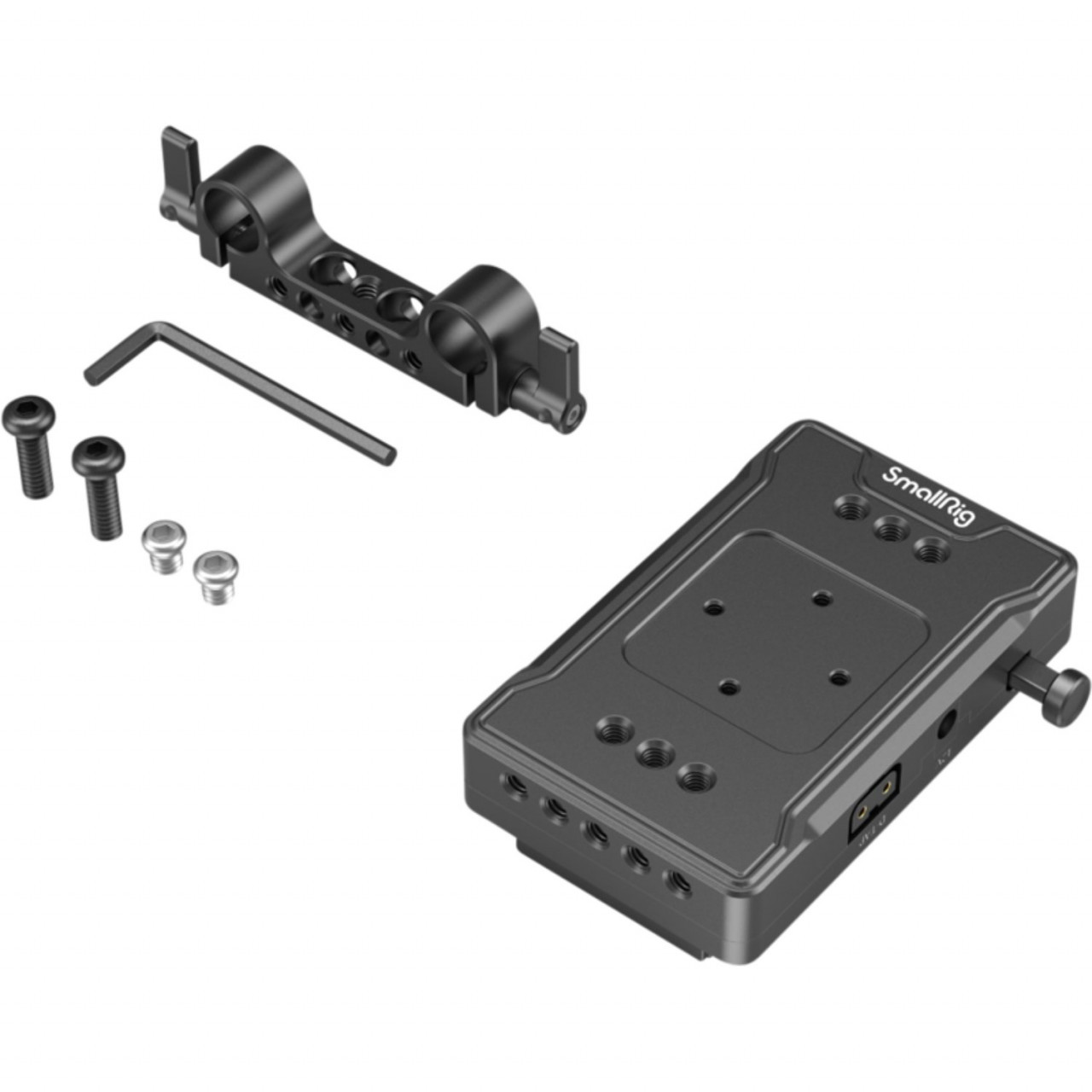 SmallRig 3498, Placă Adaptor pentru Baterie V-Mount (Versiunea Basic) cu Clema pentru Tije Duală