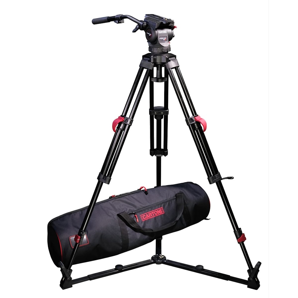 Trepied video Cartoni Focus 8 GS cu cap fluid si sistem Red Lock