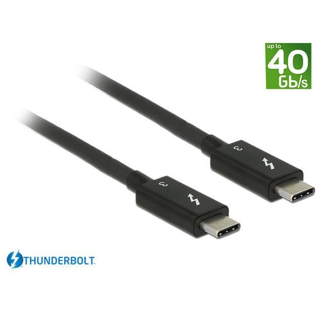 Cablu Thunderbolt 3 (40 Gb/s) USB-C 0.5m, Negru, Delock