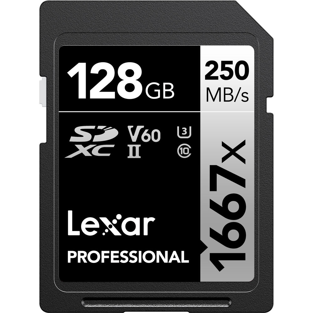 Card de Memorie Lexar SDXC Pro 128GB, 1667X UHS-II U3 R250/W120 (V60)