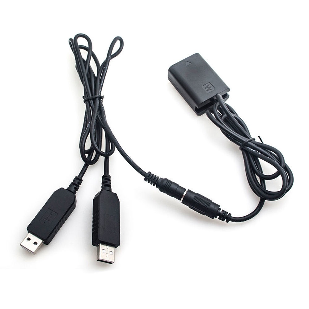 Caruba DC10, Acumulator Dummy Sony NP-FW50 Full Decoding cu alimentare 2x USB 5V 2A