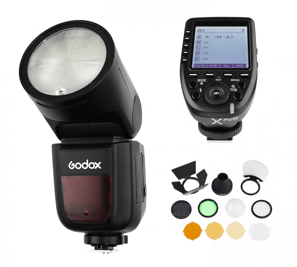 Kit Accesorii Blit Godox Speedlite V1 + Transmitator X-Pro, Olympus/Panasonic
