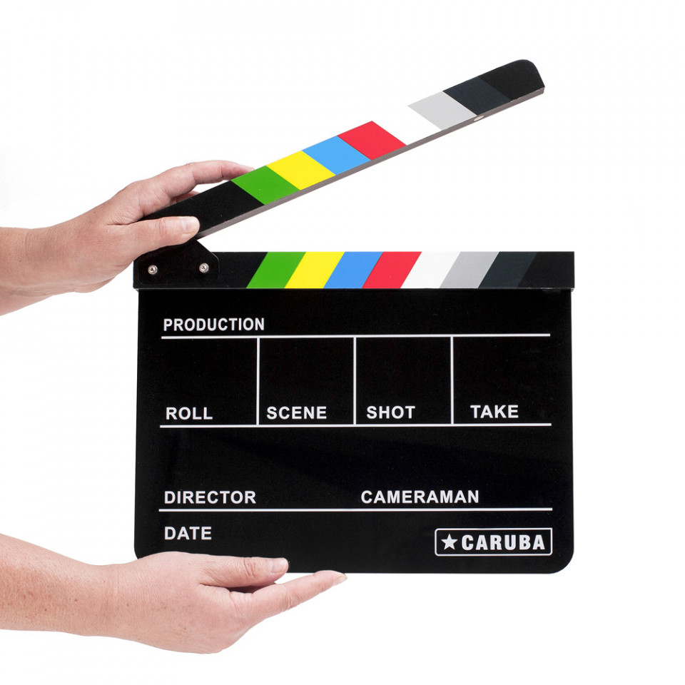 Professional Director Clapper Caruba, 24,5 x 30cm, Negru/Color