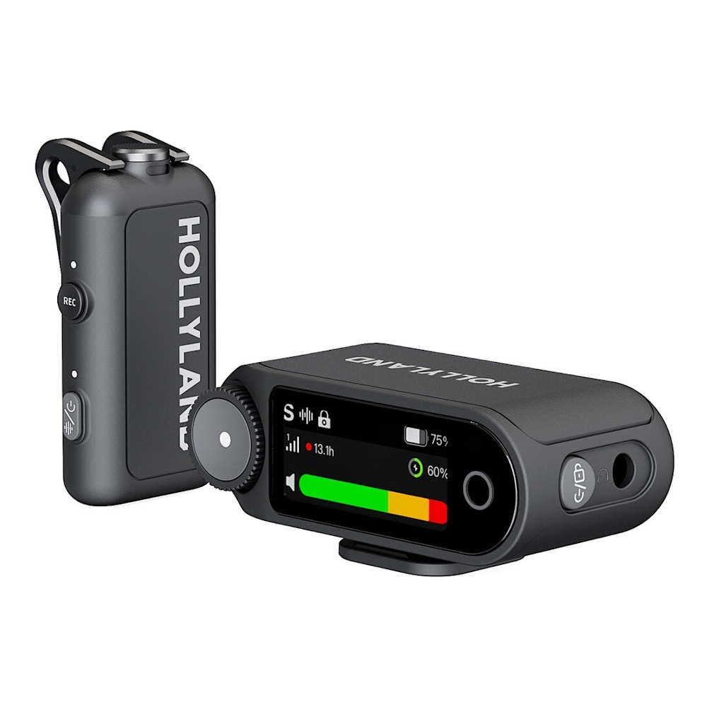 Hollyland Lark MAX 2 Solo, Sistem microfon wireless on-camera, 2.4 GHz, culoare Space Gray