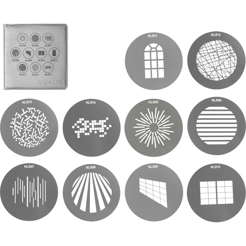 Kit 10 Filtre Gobo Nanlite AS-GB-B-SET1, pentru Nanlite PJ-BM