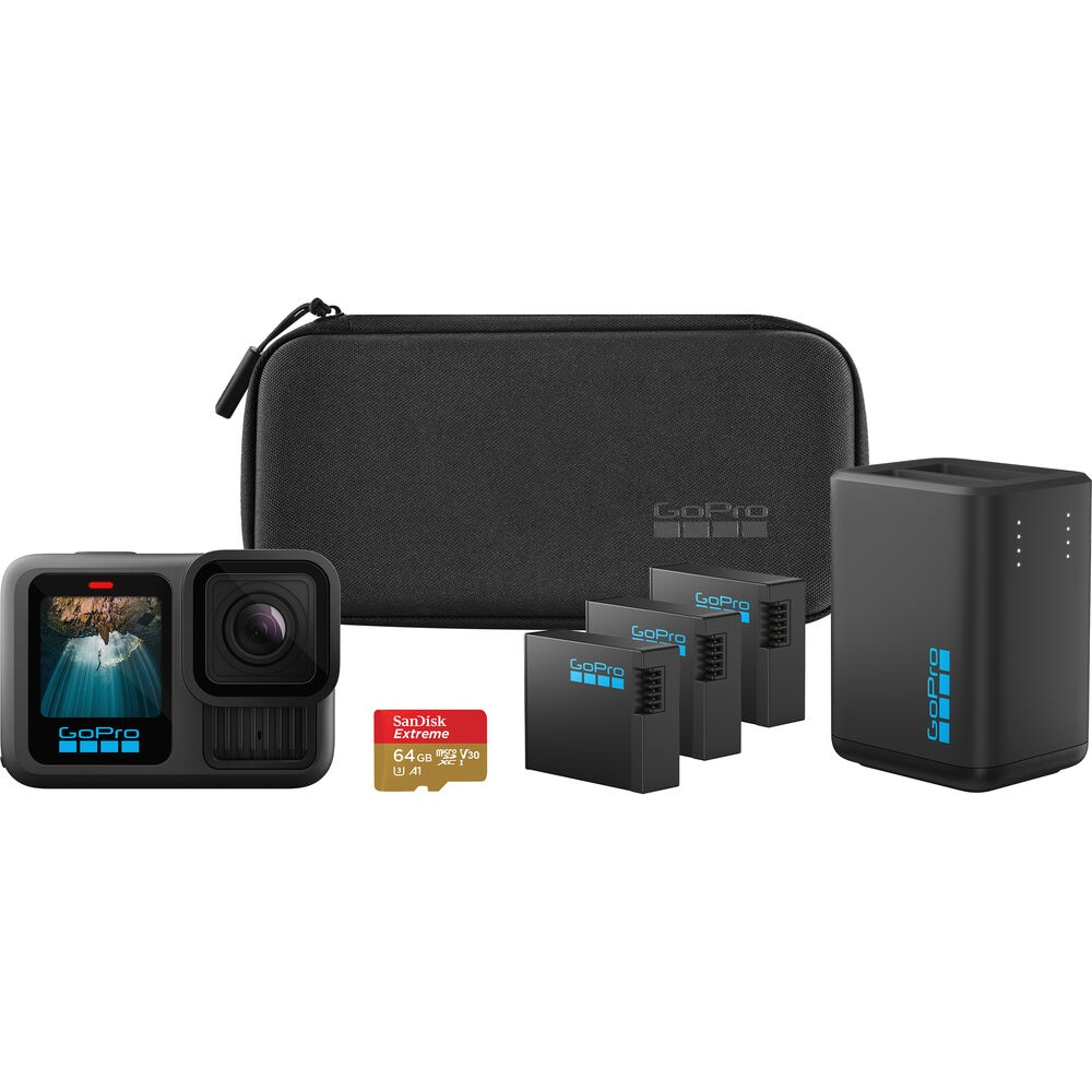 Camera de actiune GoPro HERO13 Black, Extended Power Bundle cu cu 3 acumulatori