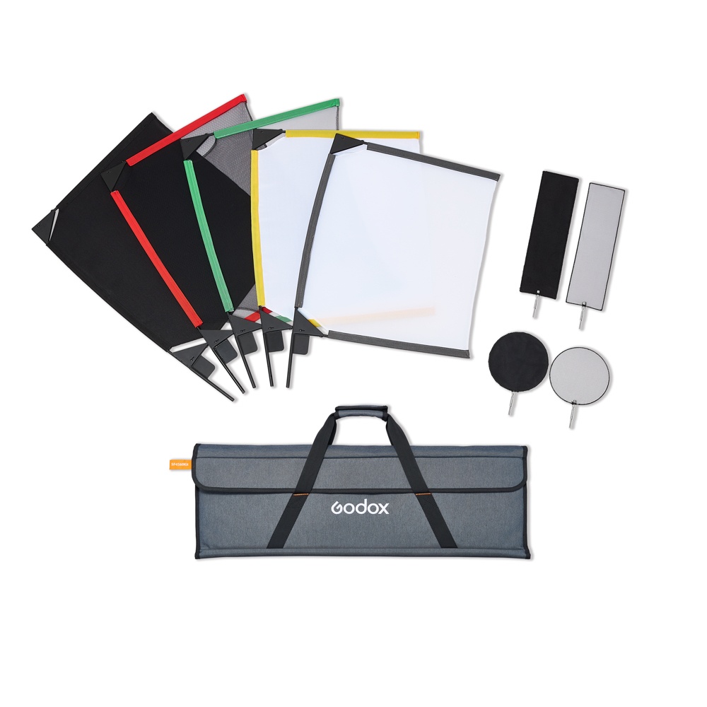 Godox SF4560, Kit steaguri si scrim-uri cu 5 rame si accesorii, 45x60cm