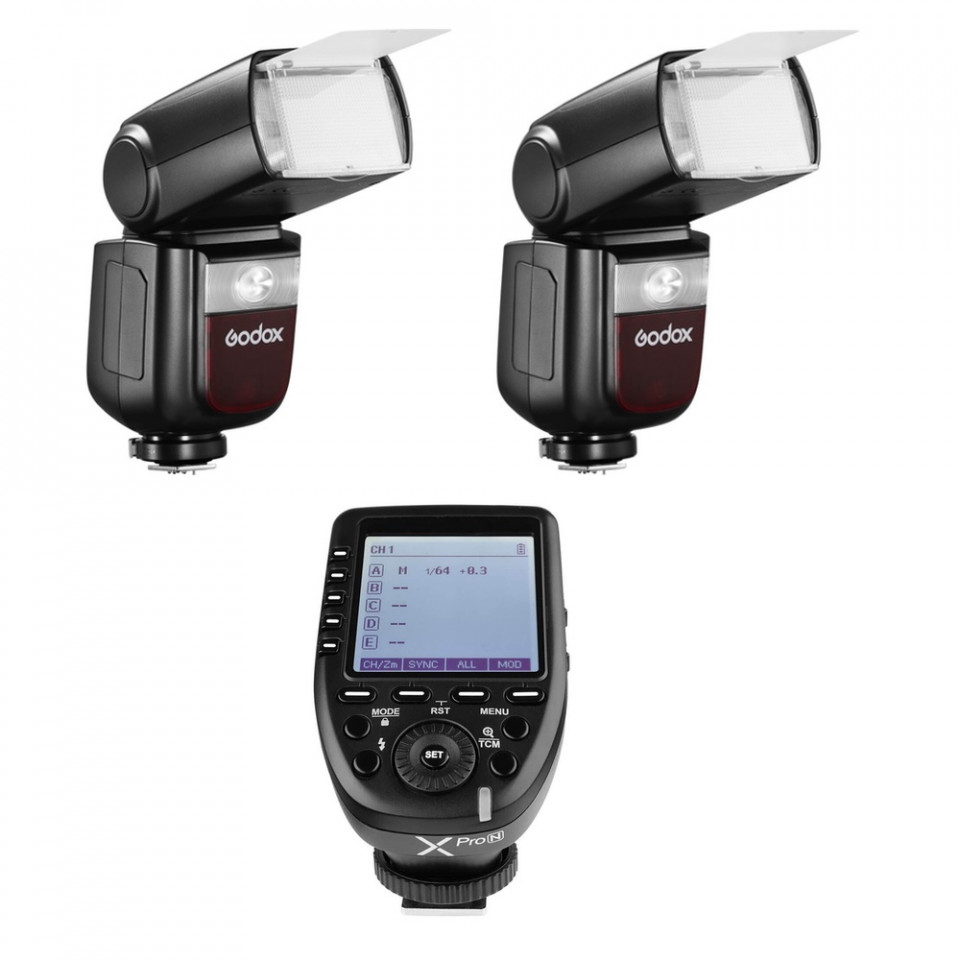 Kit Blit Duo Godox Speedlite V860III si Transmitator X-PRO, Canon