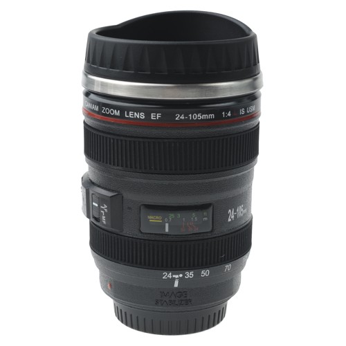 Pahar Termos în Forma Obiectivului Foto 24-105mm cu Capac de Băut
