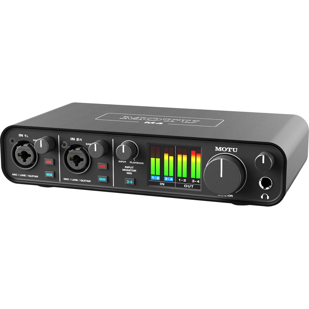 MOTU M4, Interfata Audio-MIDI 4x4 Analog, 2 Preampuri, 24-Bit/192 kHz
