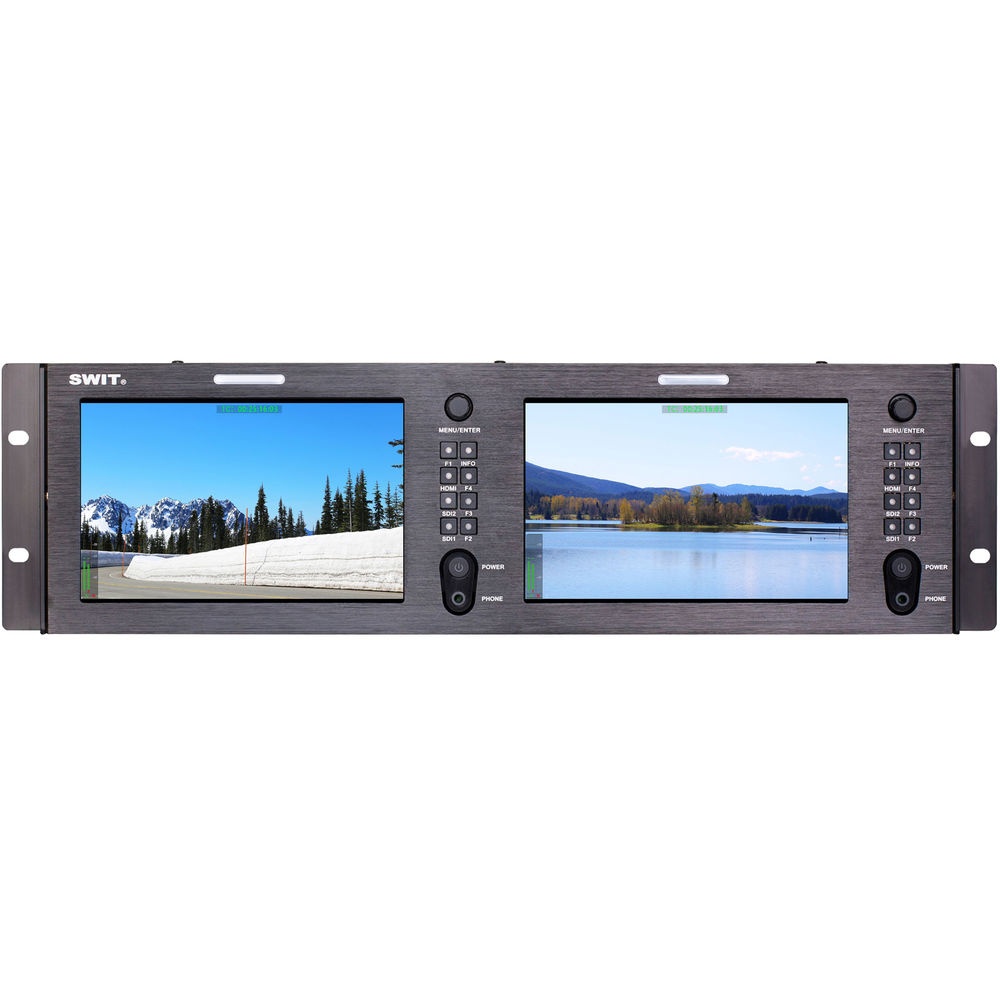SWIT M-1073H, Monitor Dual 2 x 7" Full HD, 3G-SDI, HDMI, montare pe rack 19-inch 3U