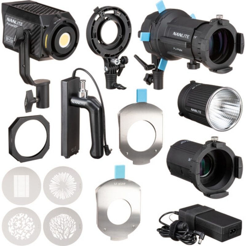 Kit Nanlite Forza 60B II Bi-Color cu accesoriu de proiectie PJ-FMM, 19° și 36° , 12-2045 KIT-PJ-FMM