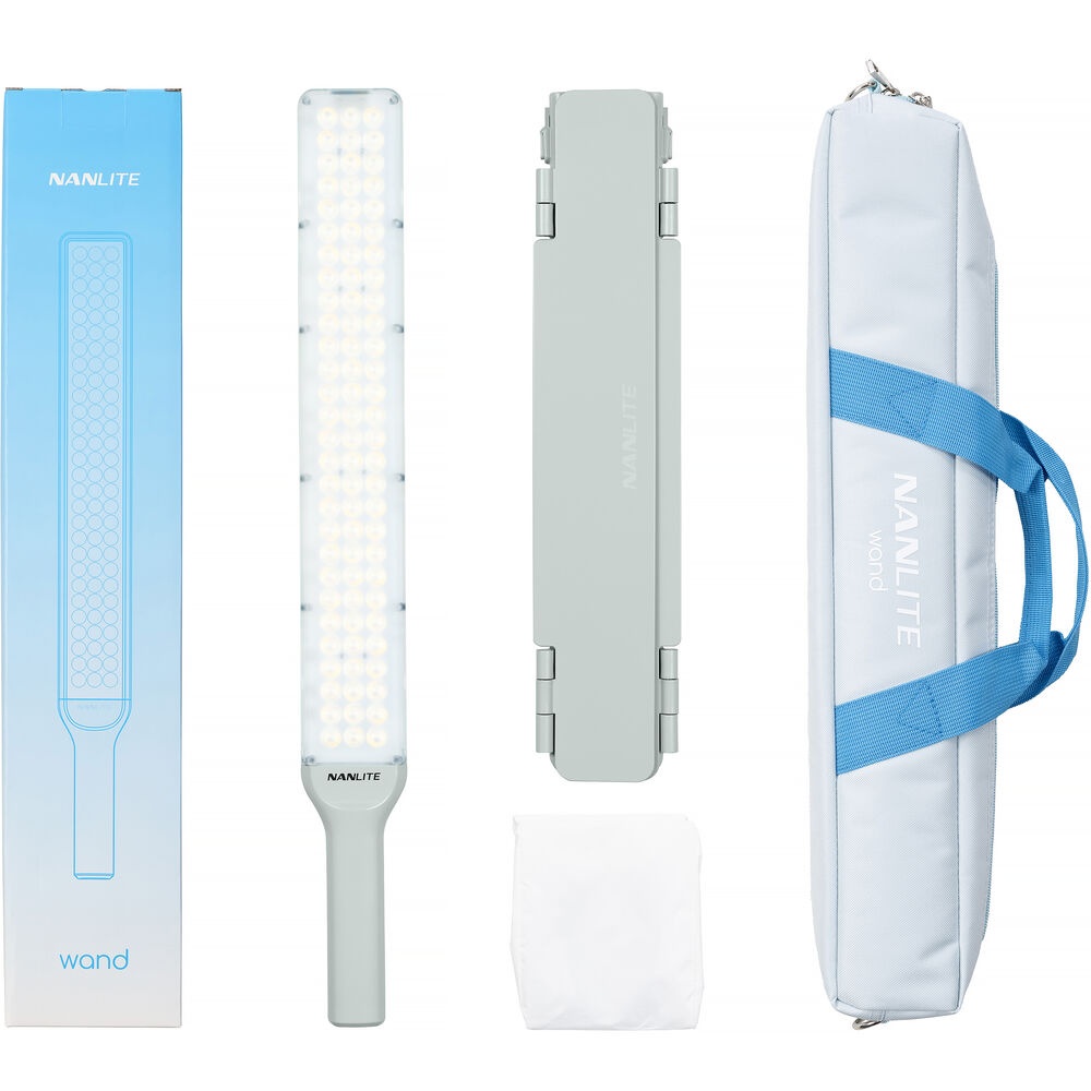 Nanlite Wand LED, Tub LED RGBW, 50cm, cu grip si voleti, culoare Mint Blue