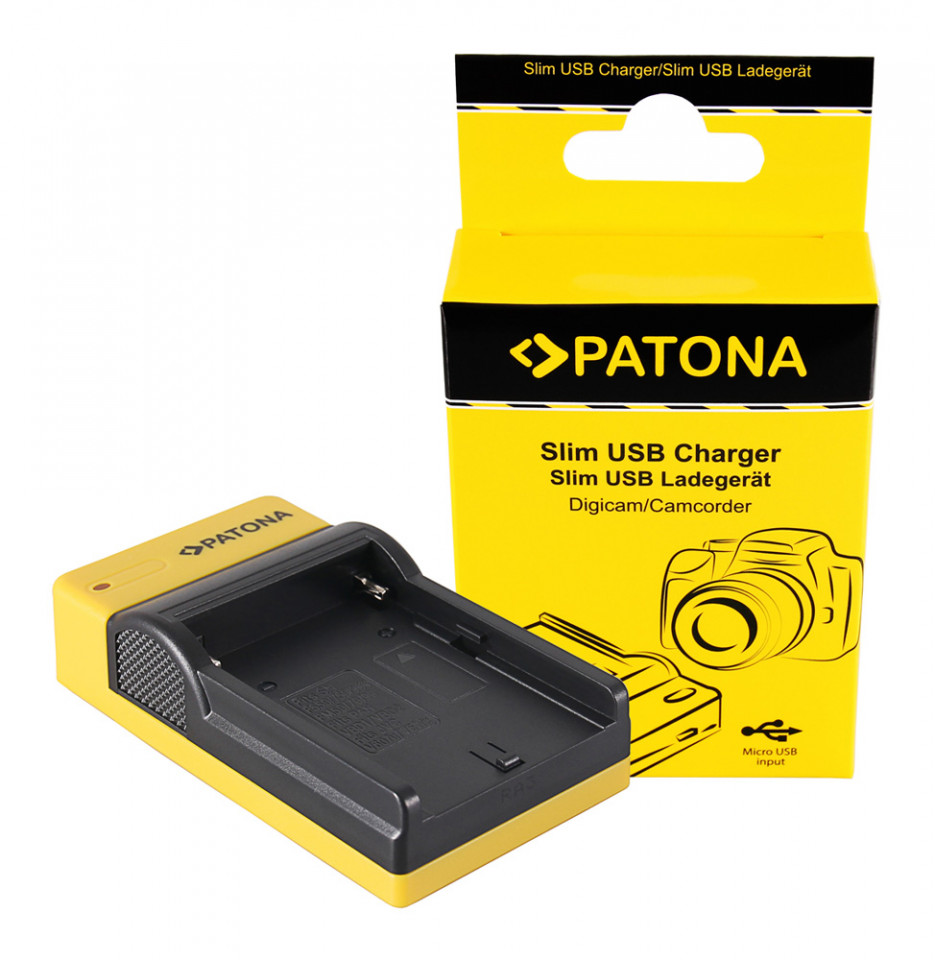 Patona Incarcator Slim pentru Sony NP-F, Micro-USB