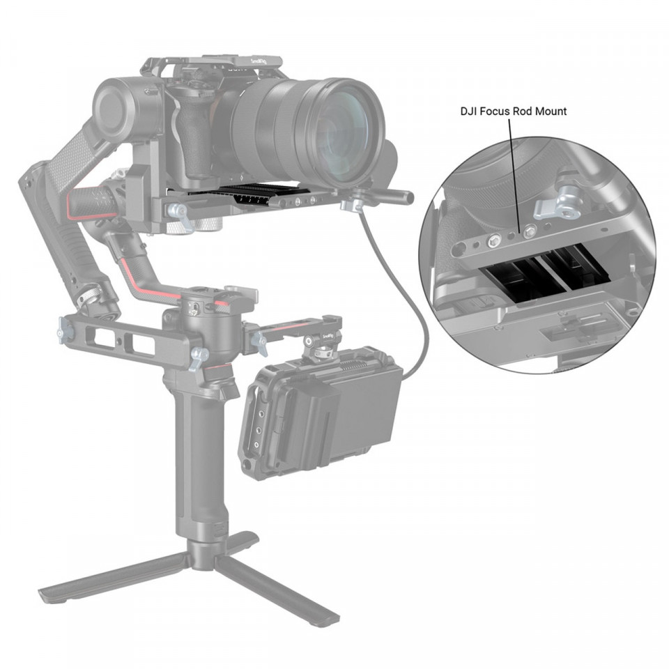 SmallRig 3158, Placă de eliberare rapidă Manfrotto pentru DJI RS 2 / RSC 2 / Ronin-S Gimbal