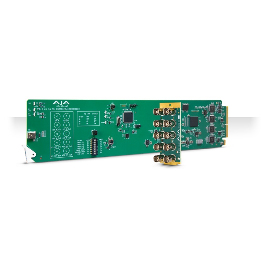 AJA OG-3G-AMD, Modul openGear 3G-SDI, 8 Canale AES Embedder/Disembedder, Hot Swappable