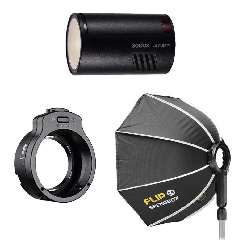 Godox AD100Pro Kit blit cu softbox si adaptor SMDV