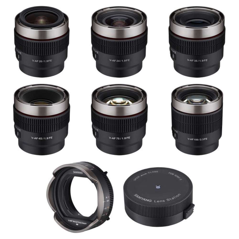 Kit 6 Obiective Cine Samyang V-AF (20mm, 24mm, 35mm, 45mm, 75mm T1.9 + 100mm T2.3) Sony FE-mount