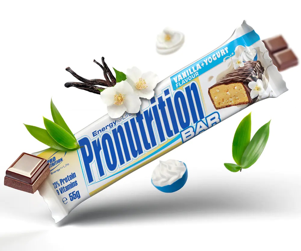 Baton proteic cu aroma de vanilie si iaurt, 55 g, Pro Nutrition