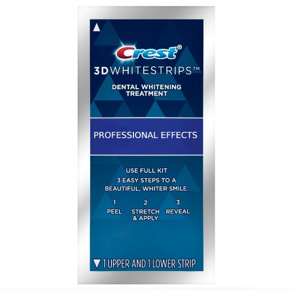Benzi pentru albirea profesionala a dintilor 3D Whitestrips Professional Effects, 1 bucata, Crest